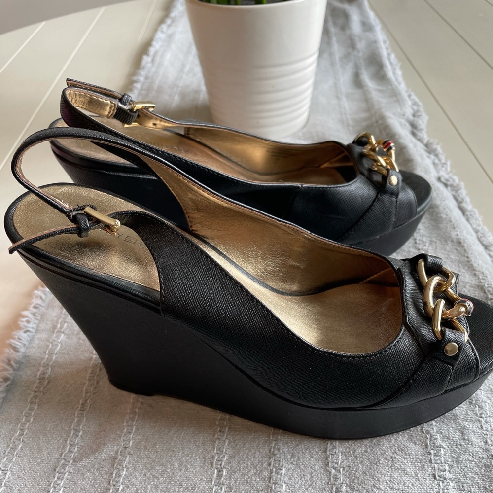 Tommy Hilfiger black wedges